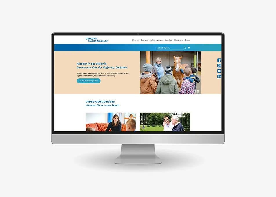 Diakonie Korntal: neun Onlinepräsenzen in einer gemeinsamen Contao-Plattform