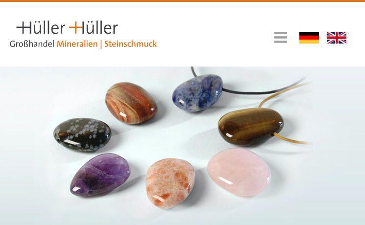 Webseite des Großhändlers Mineralien Hüller: visuelle und technische Umsetzung in Contao