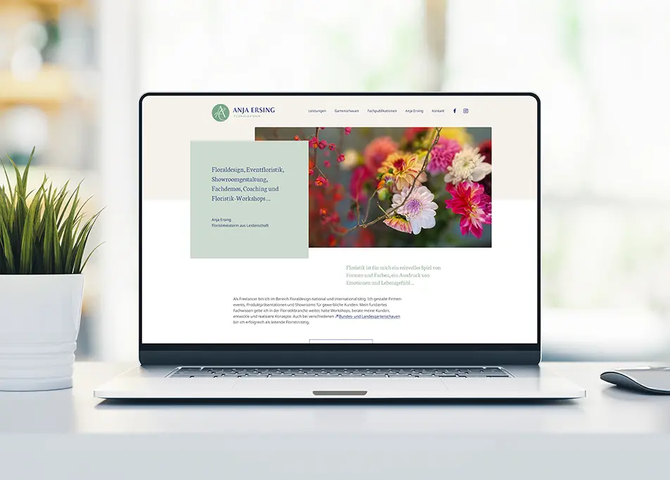 Anja Ersing Onlinepräsenz Komplettpaket: von Corporate Design bis zur Programmierung im CMS Contao