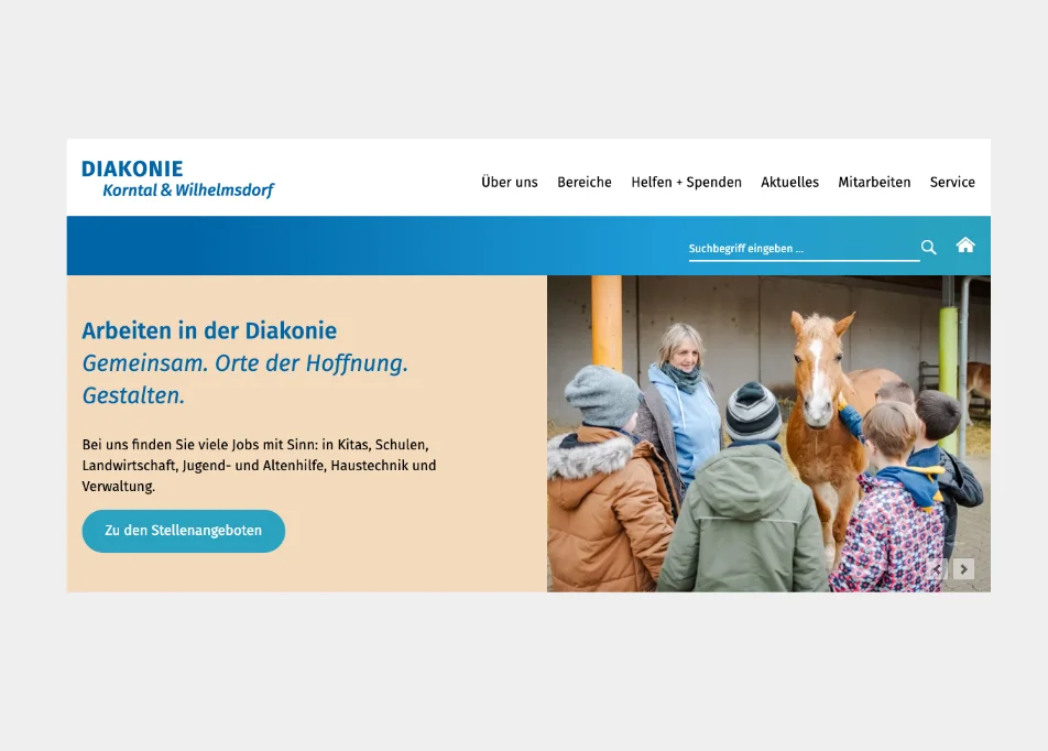 Diakonie Korntal: neun Onlinepräsenzen in einer gemeinsamen Contao-Plattform