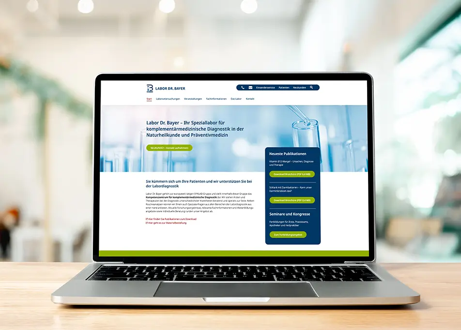 Internetauftritt Labor Dr. Bayer: Design, Programmierung in Contao und Relaunch